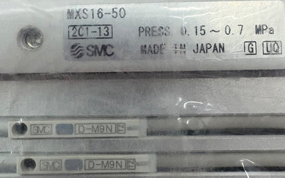 SMC MXS16-50A-M9NL GUIDED PNEUMATIC CYLINDER AIR SLIDE TABLE