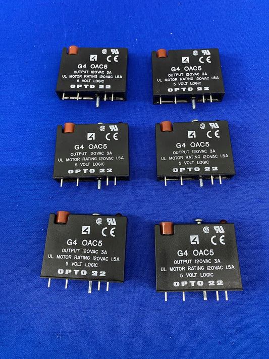 OPTO 22 G4 OAC5 OUTPUT 120VAC 5V LOGIC MODULE - 1 LOT QTY 6