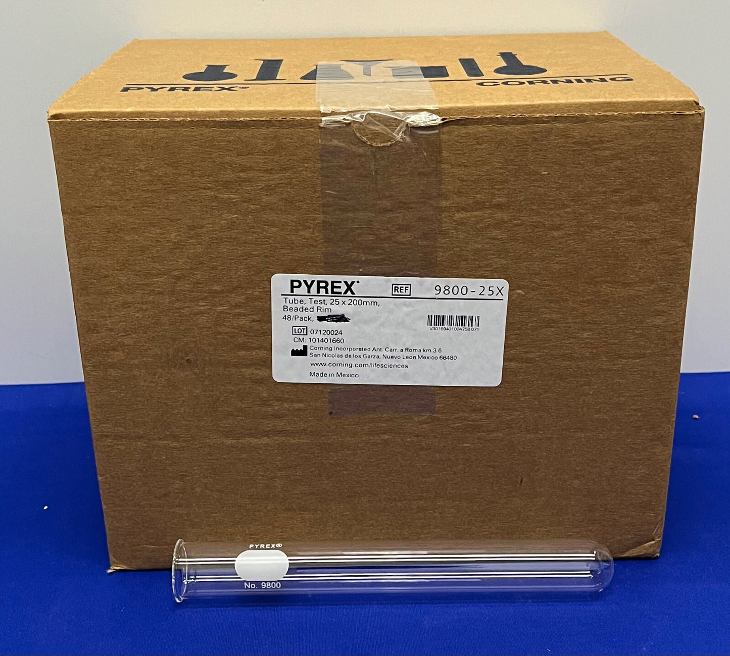 PYREX 9800-25X ガラス試験管 25X200mm - 48本入り1パック