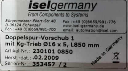 ISEL Linearantrieb 850&amp;400 2 Schrittmotoren 396330 8001 &amp; 4 Achsen CONTROLLER