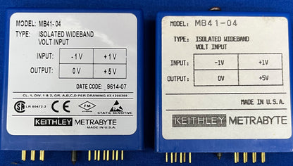 1 LOT HOEVEELHEID 4 - KEITHLEY MB41-04 METRABYTE/ASYST/DAC GEÏSOLEERDE BREEDBANDMODULE