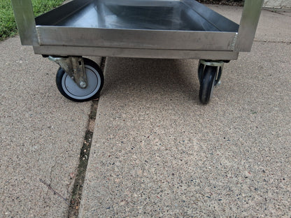 Jamco Stainless Steel Cart 18" x 36"  2 Shelf With Lips Casters Utility Cart