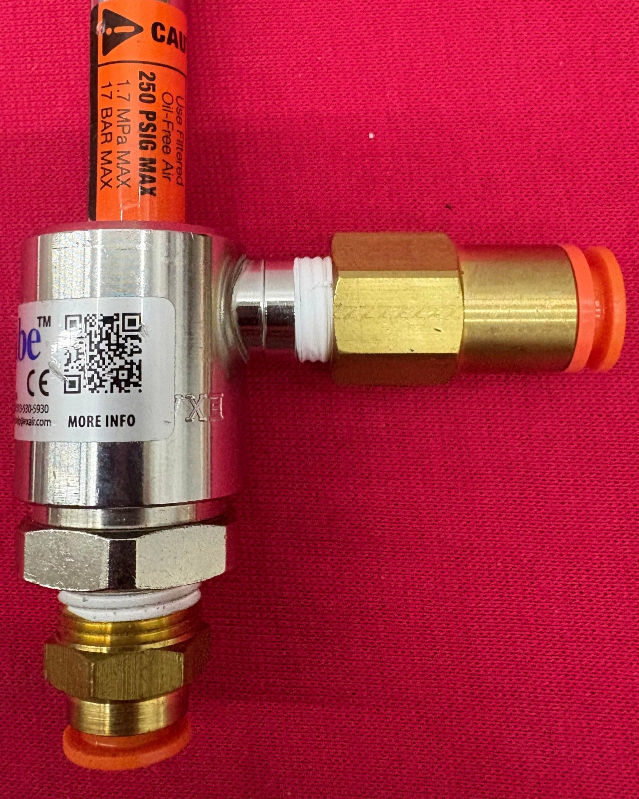 EXAIR VORTEX TUBE HOT & COLD 250 PSIG 1.7 MPa 17 BAR MAX,NO MODEL # FOUND