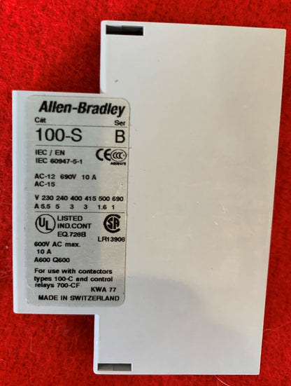 1 Lot of Qty 3 - Allen Bradley 100-S Auxiliary Contact Blocks SEE AD FOR DETAILS