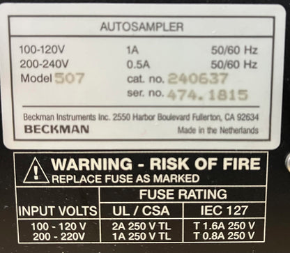 ÉCHANTILLONNEUR AUTOMATIQUE BECKMAN GOLD 507/DÉTECTEUR 168/MODULE SOLVANT 126 LOT DE PIÈCES/RÉPARATION