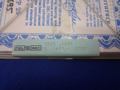 DELTRONIC TENTH PLUG GAUGES, TP25 1695  0.1683-0.1707 PIN GAUGE SET 25 PIECE