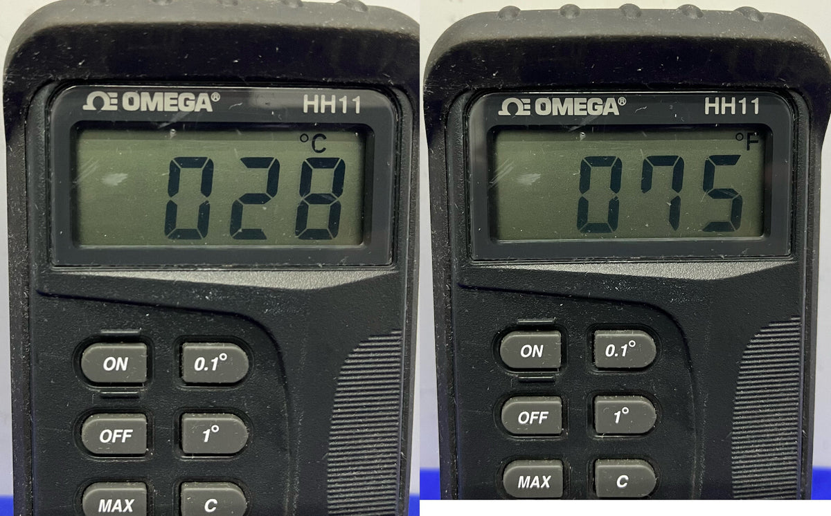 OMEGA HH11 THERMOKOPPELMETER DIGITAAL MET TYPE K-SONDE CH+ AL-KABEL