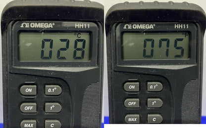 OMEGA HH11 THERMOKOPPELMETER DIGITAAL MET TYPE K-SONDE CH+ AL-KABEL