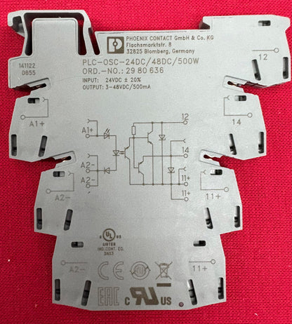 PHOENIX CONTACT PLC-OCS-24DC/48DC/500W SOLID STATE RELAY MODULE - 1 PKG QTY 10