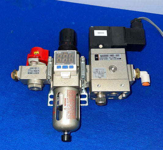 SMC VALVE W/ISE35-N-65-P DIGITAL READOUT & NAV2000-NO2-5DZ & VHS20-NO2-2