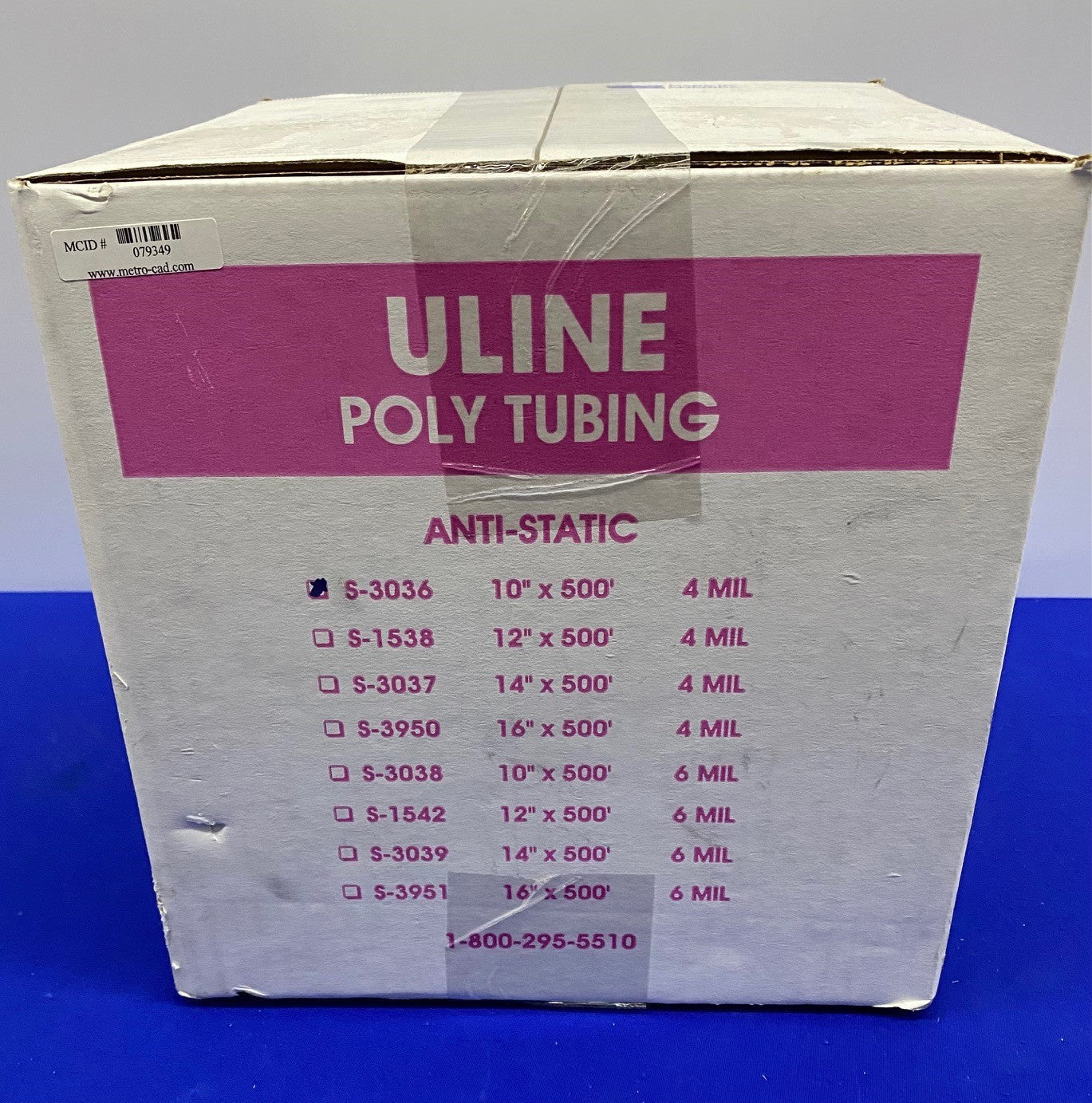 Uline S-3036 Anti-Static Poly Tubing Roll - 4 Mil, 10'' x 500' ITEM IS NEW