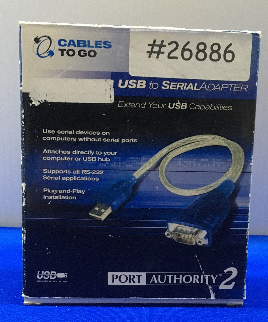 CABLES TO GO, 26886, ADAPTADOR USB A SERIE PORT AUTHORITY™ 2