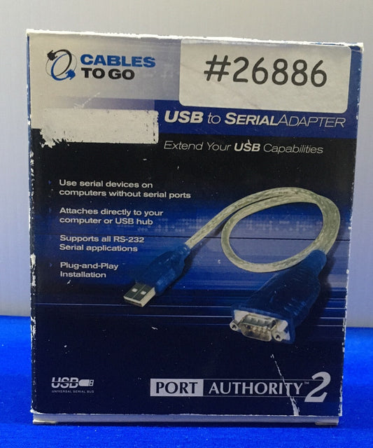 CABLES TO GO、26886、PORT AUTHORITY ™ 2 USB - シリアル アダプタ