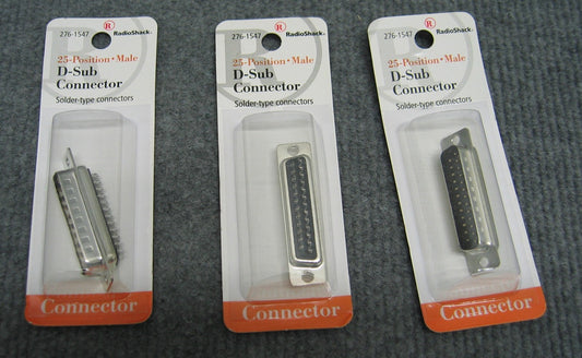 RADIOSHACK 276-1547 CONNETTORE D-SUB MASCHIO A 25 POSIZIONI CONNETTORI TIPO SALDATURA