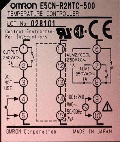 OMRON E5CN TEMPERATURE CONTROLLER E5CN-R2MTC-500