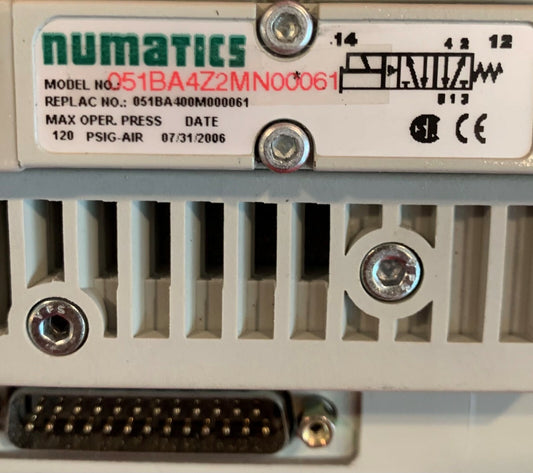 ENSEMBLE DE VANNE PNEUMATIQUE ÉLECTROVANNE NUMATICS BANQUE 051BA4Z2MN00061 