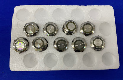 JinHong J22-371Y 110VAC PUSH BUTTON SWITCH YELLOW SELLING AS '1 LOT QTY 9'