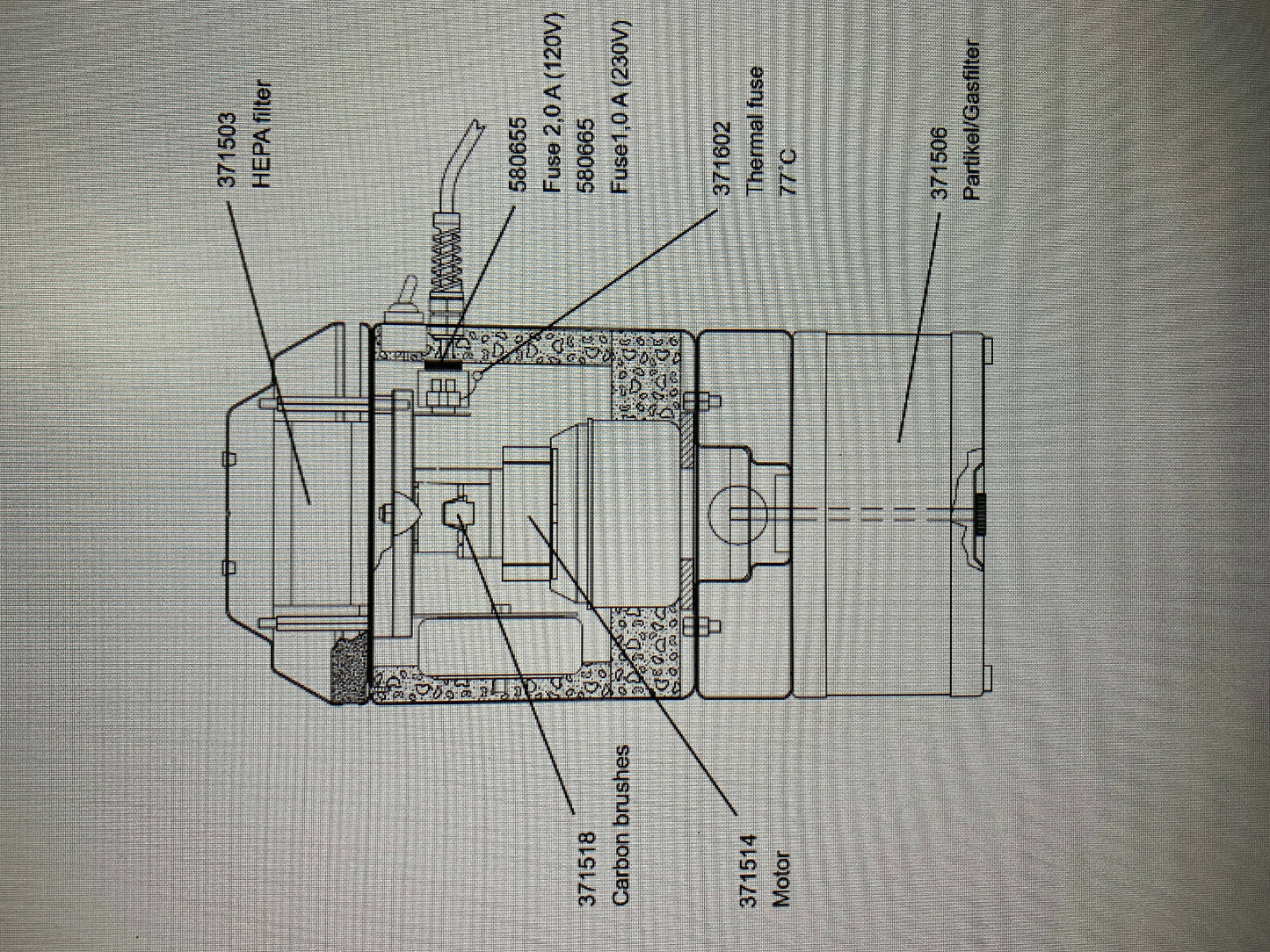 FÜR TEILE/REPARATUREN NEDERMAN TISCHRAUCHFILTRATION/-ABSAUGER CX 5500