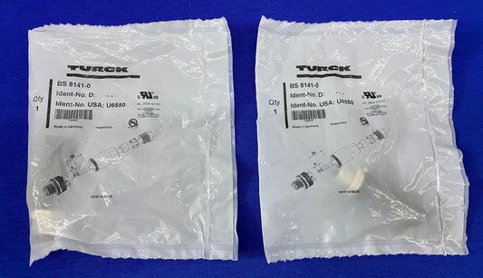 TURCK BS 8141-0 SENSOR CONNECTOR PLUG M12 4 CONTACTS SCREW PIN - 1 LOT QTY 2
