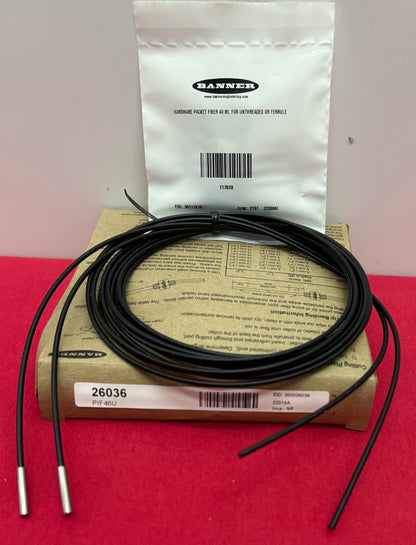 BANNER 26036 PIF46U PLASTIC FIBER OPTIC CABLE EID 303026036 22315A & HARDWARE