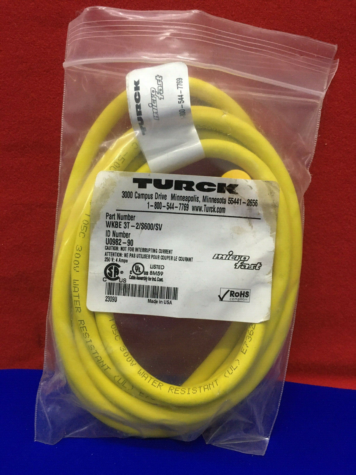 TURCK WKBE 3T-2/S600/SV / U0982-90 ケーブル