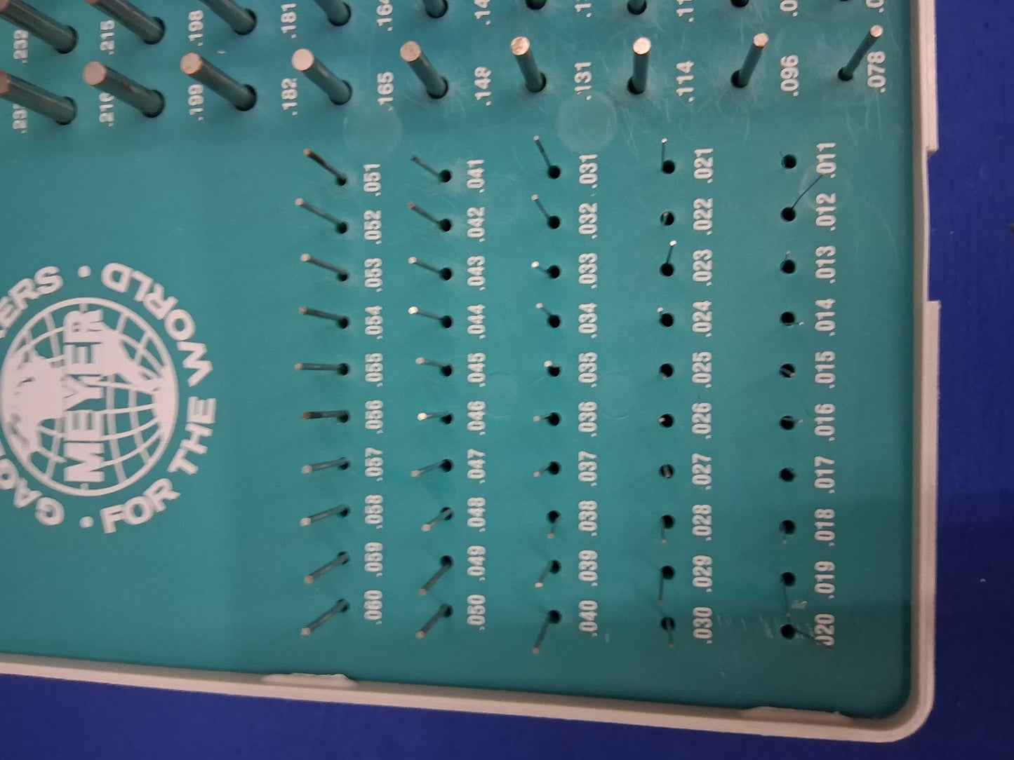 Meyer Gage M-1 Minus Pin Gage Set .061" - .250" Class Z 190 Pcs COMPLETE