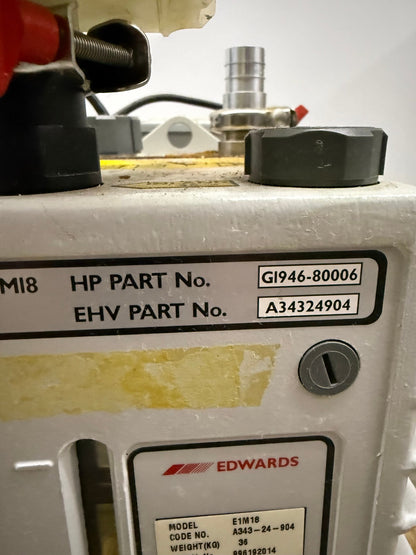 Edwards E1M18 VACUUM PUMP G1946-80006 A34324904 FOR PARTS / REPAIR