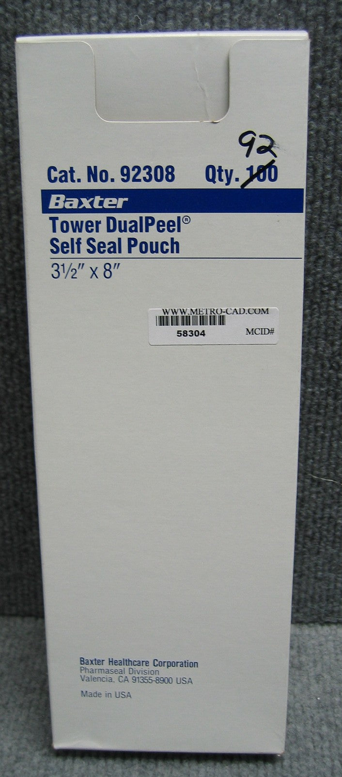 BAXTER HEALTHCARE KAT. NR. 92308, TOWER DUALPEEL, SELBSTVERSCHLUSSBEUTEL