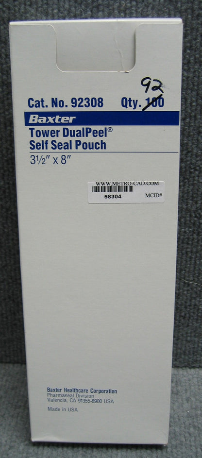 BAXTER HEALTHCARE KAT. NR. 92308, TOWER DUALPEEL, SELBSTVERSCHLUSSBEUTEL