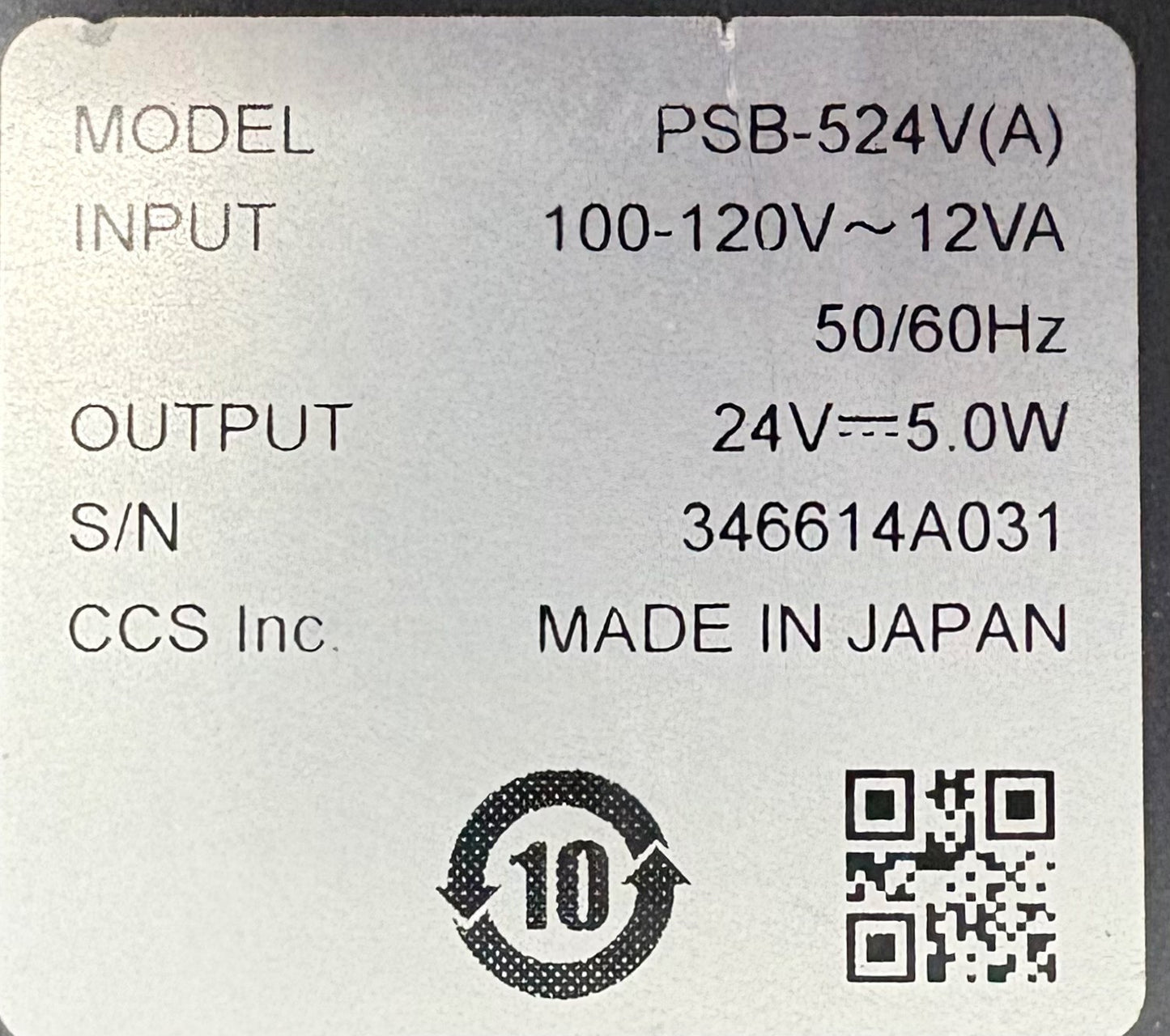 OMRON CCS PSB-524V ANALOG CONTROL UNIT w/ LED RING CONTINUOUS LIGHT