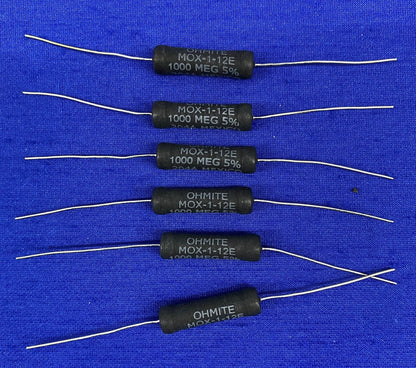 1 paquet de 6 résistances OHMITE / DIGI-KEY ® MOX-1-121007JE / MOX1JE-1000M-ND