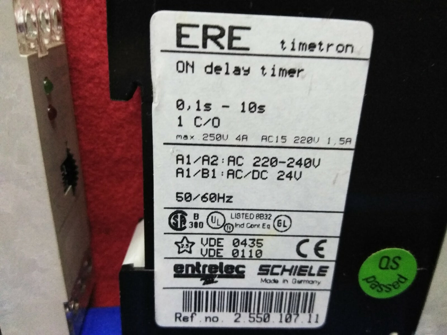 LOTTO DI 2 TIMER DI RITARDO ENTRELEC ERE ON .1s - 10s 