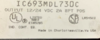 Lot of 2 GE Fanuc IC693MDL730C 12/24VDC 8 Point Output Module