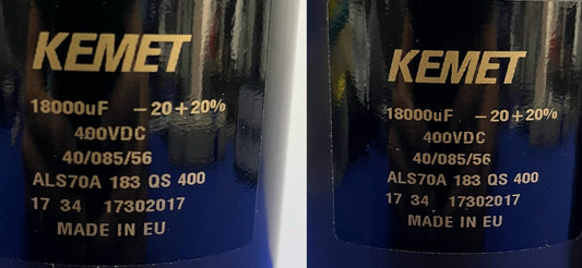 KEMET ALUMINIUM ELEKTROLYTISCHE CONDENSATOREN ALS70A 183 QS 400 ALS70A183QS400 - AANTAL 2