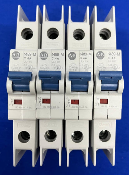 ALLEN BRADLEY 1489-M1C049 4A SER D MINIATURE CIRCUIT BREAKER LOTTO DI 4