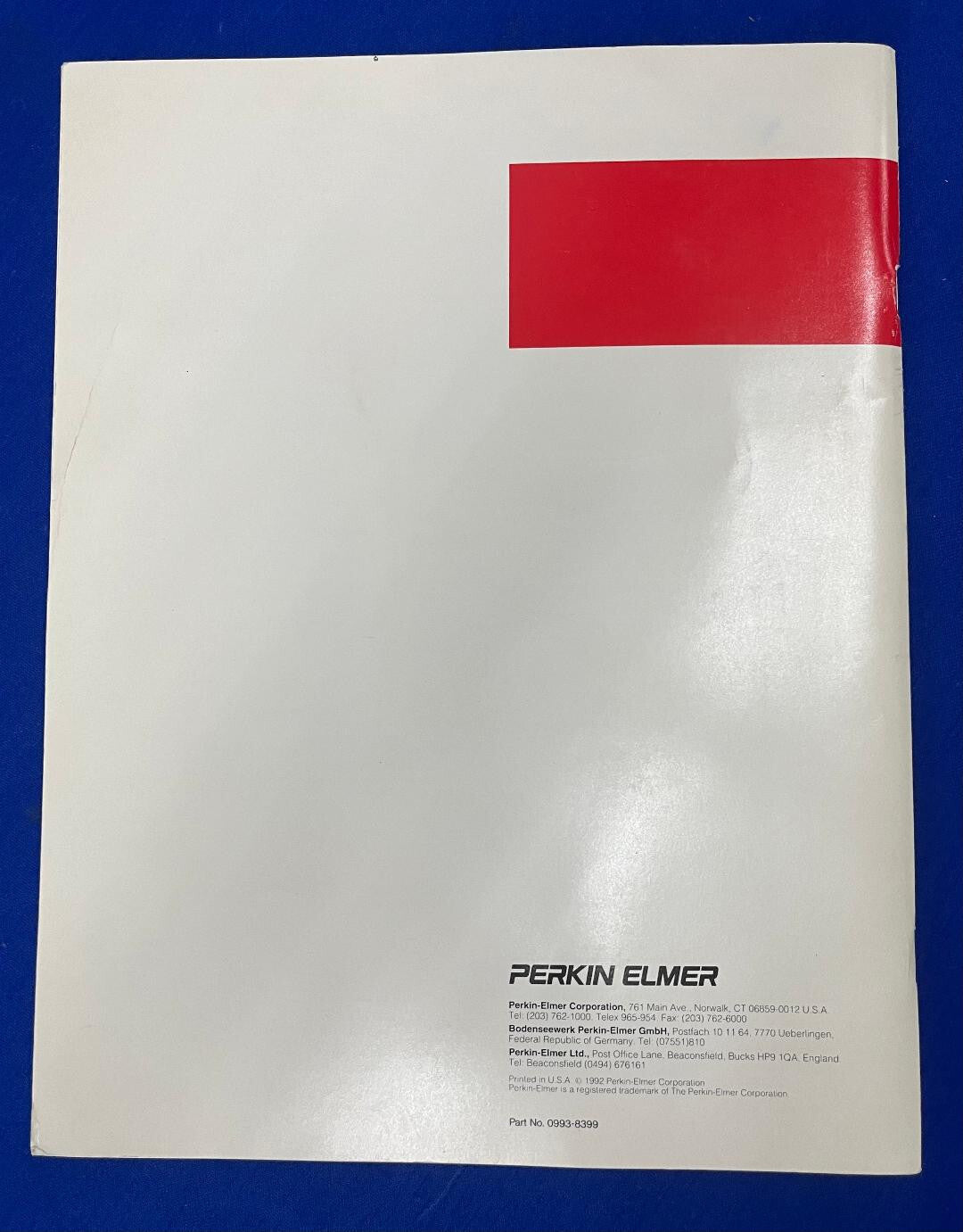 PERKIN ELMER 0993-8399 GAS CHROMATOGRAPHY AUTOSYSTEM GC INSTALLATION  MANUAL