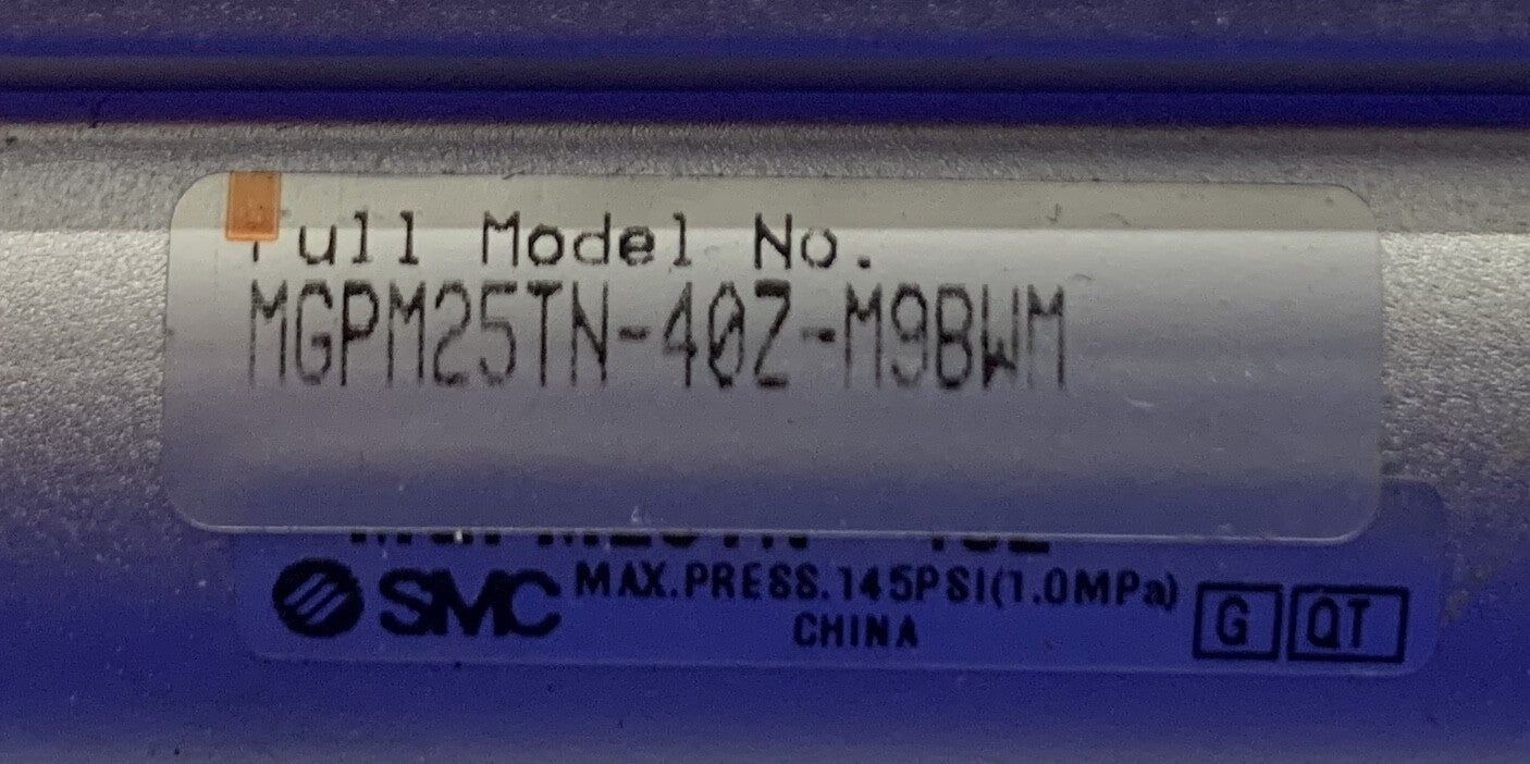 SMC GEFÜHRTER ZYLINDER 22mm BOHRUNG MGPM25TN-40Z -M9BWM