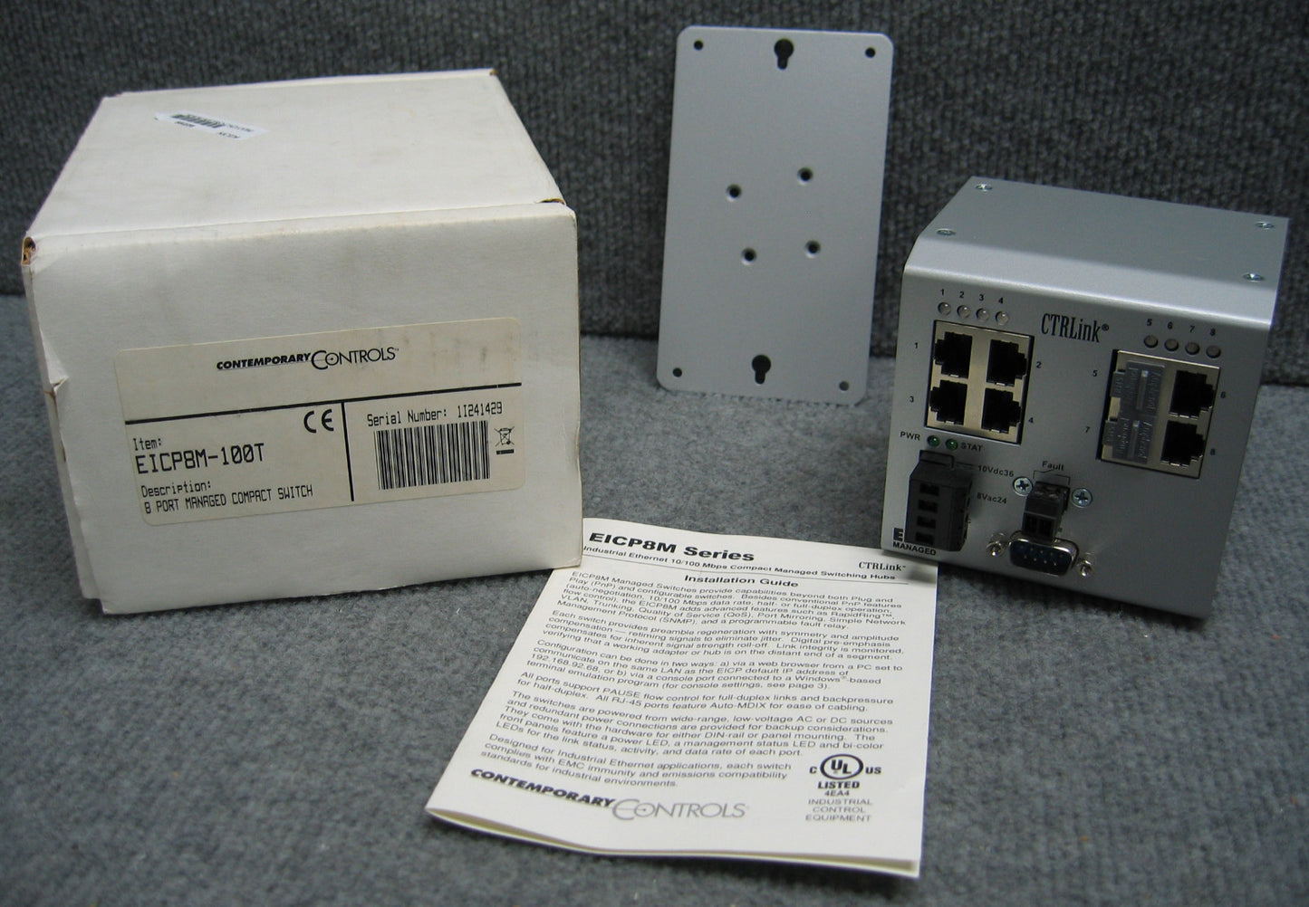 CONTEMPORARY CONTROLS CRTLINK EICP8M-100T 8-POORTS BEHEERDE COMPACTE SWITCH