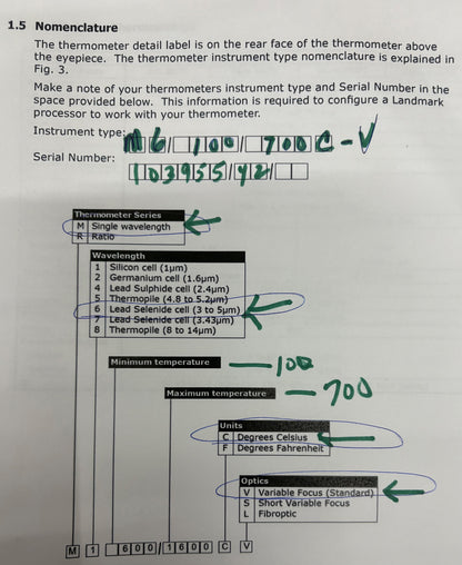 LAND SYSTEM4 PYROMETER INFRARED THERMOMETER M6 100/700 C-V - FOR PARTS/REPAIR