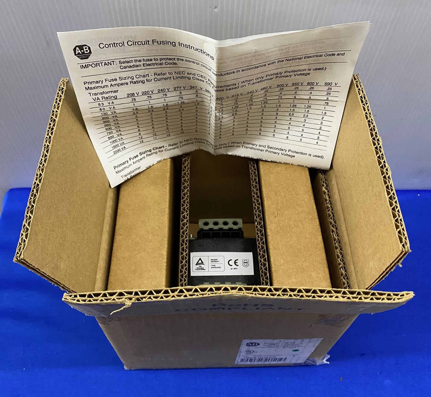 Allen Bradley AB BULLETIN 1497 1497-B-HXJX-0-N SER A CONTROL CIRCUIT TRANSFORMER
