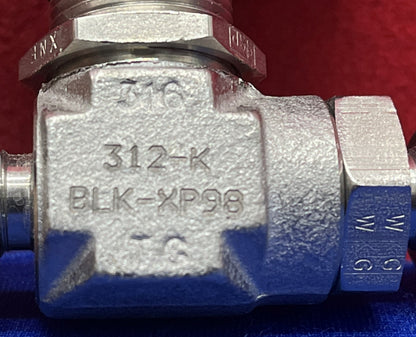 Lote de 2 válvulas de bola de acero inoxidable 312-K-BLK-XP98 de FLOLOK