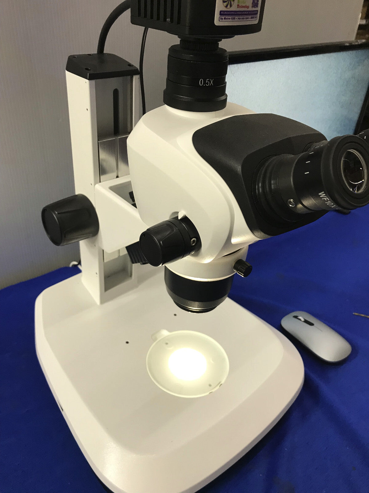 MMBT Polarizing Stereo Trinocular Video Microscope With LED Backlight 6.8-47X