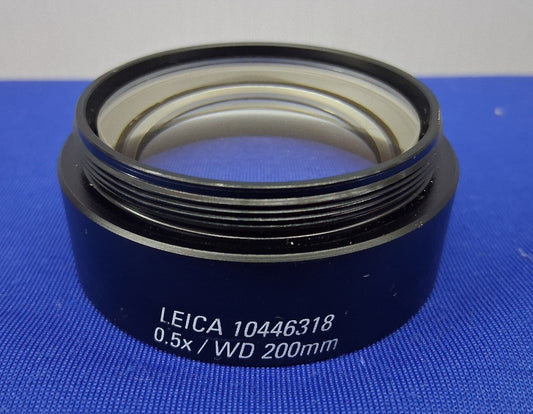 LEICA 10446318 0.5X/WD 200MM MICROSCOPE OBJECTIVE LENS FOR S4E, S6E, S6