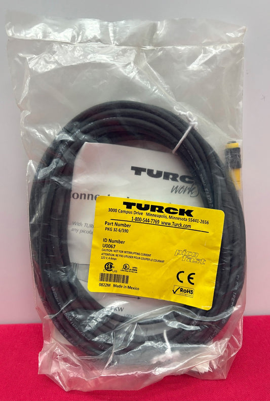 TURCK PKG 3Z-6/S90 CABLE CONNECTION CORDSET ID# U0067