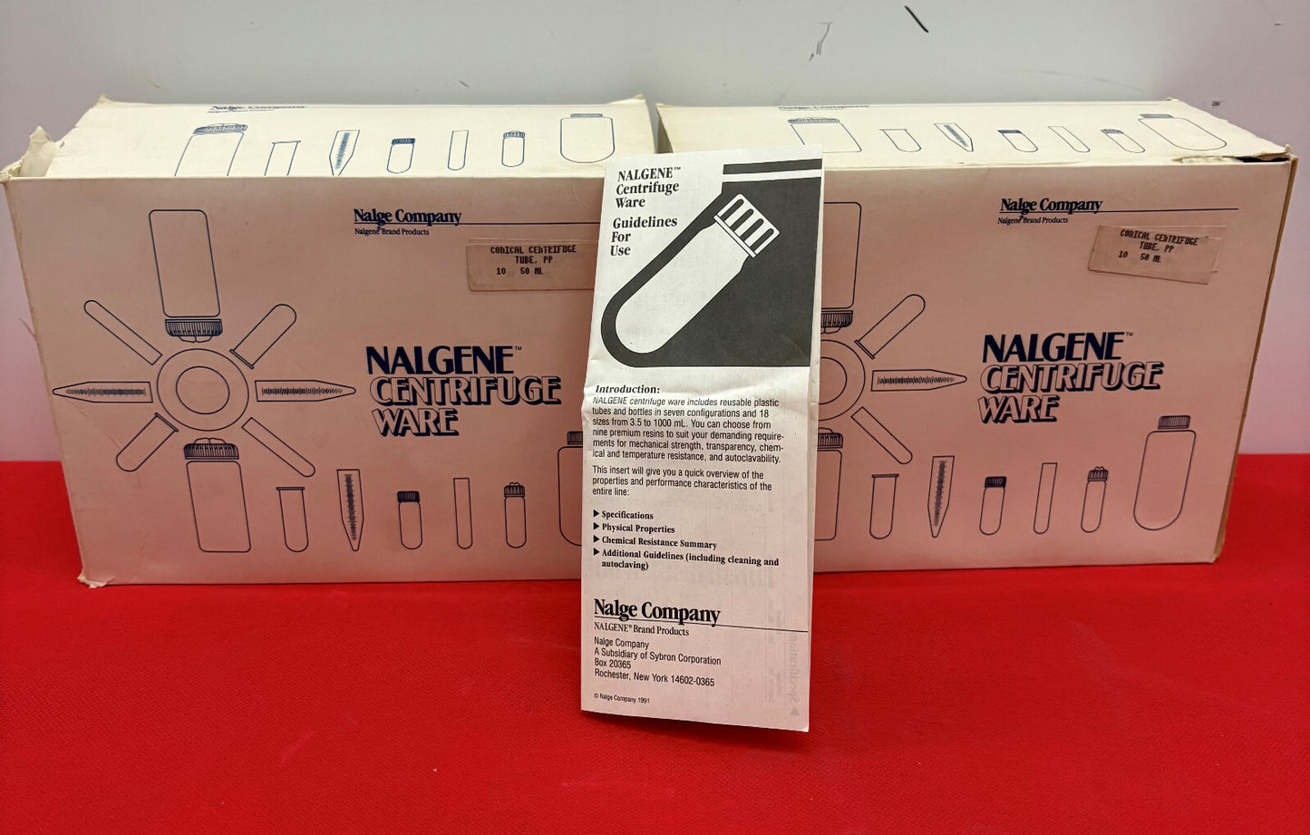 NALGENE 3103-0050 BOX OF 10 CONICAL CENTRIFUGE TUBE PP 50ML - 1 LOT QTY 2 BOXES