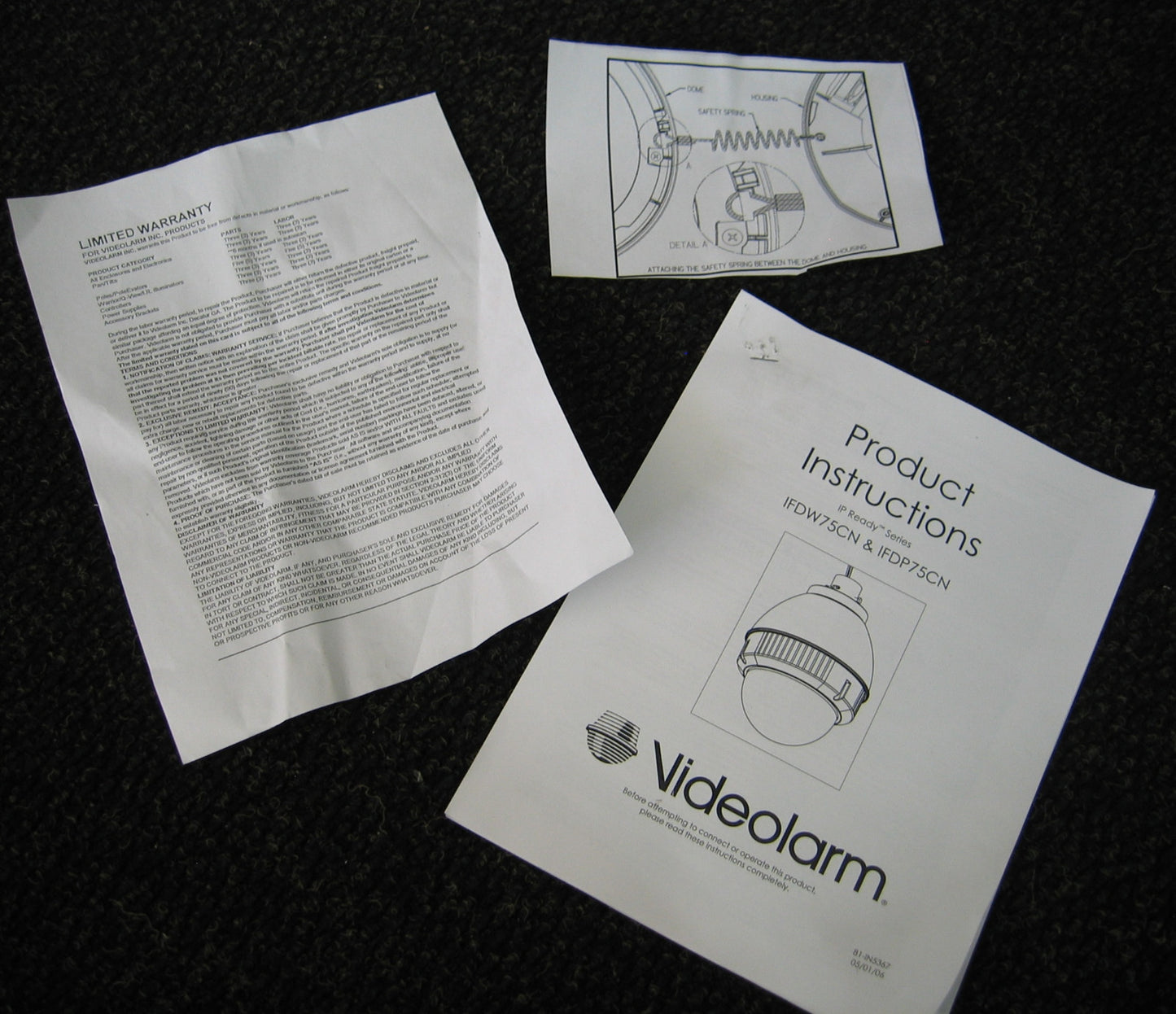 VIDEOLARM IP READY SERIE, VERMUTET, MODELL IFDP75CN, ARTIKEL WIRD NICHT FÜR TEILE VERWENDET