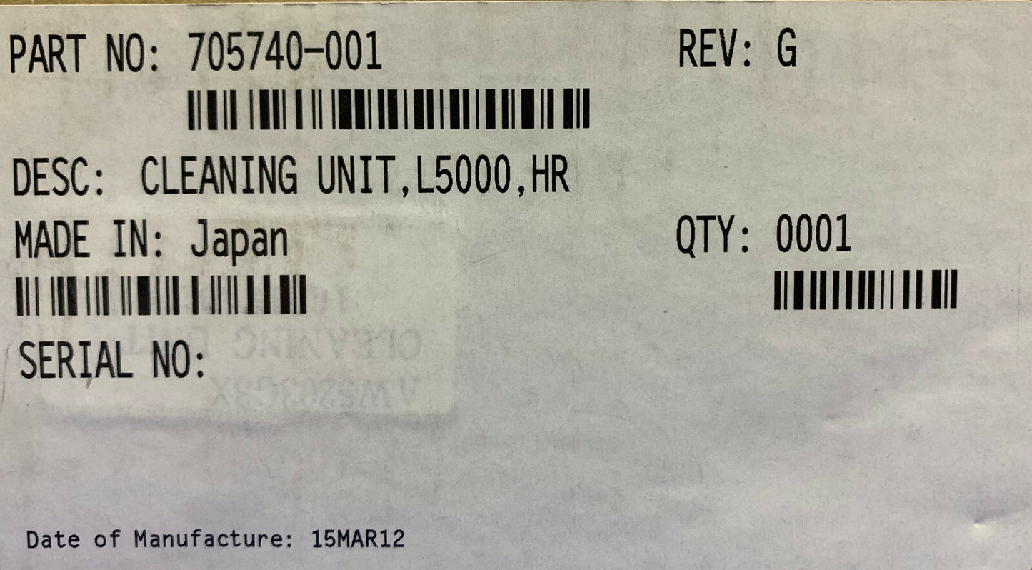 PRINTRONIX L5000 HR / ONDERDEELNUMMER 705740-001 REV G REINIGINGSEENHEID