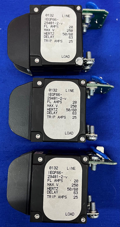 Lotto di 3 Sensata Airpax Power Protection IEGF66-29481-2-V