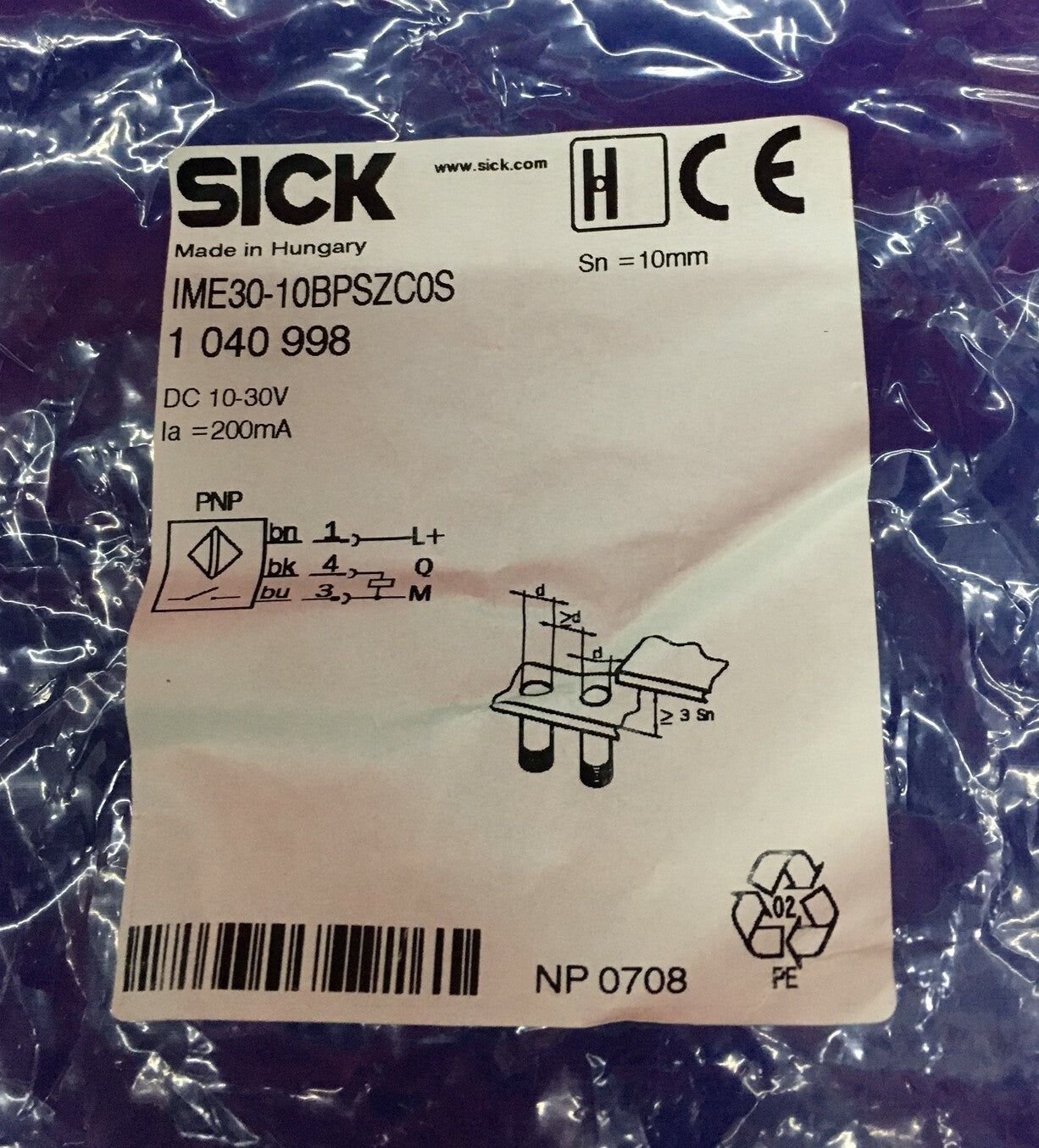 SICK IME30-10BPSZC0S NÄHERUNGSSENSOR 