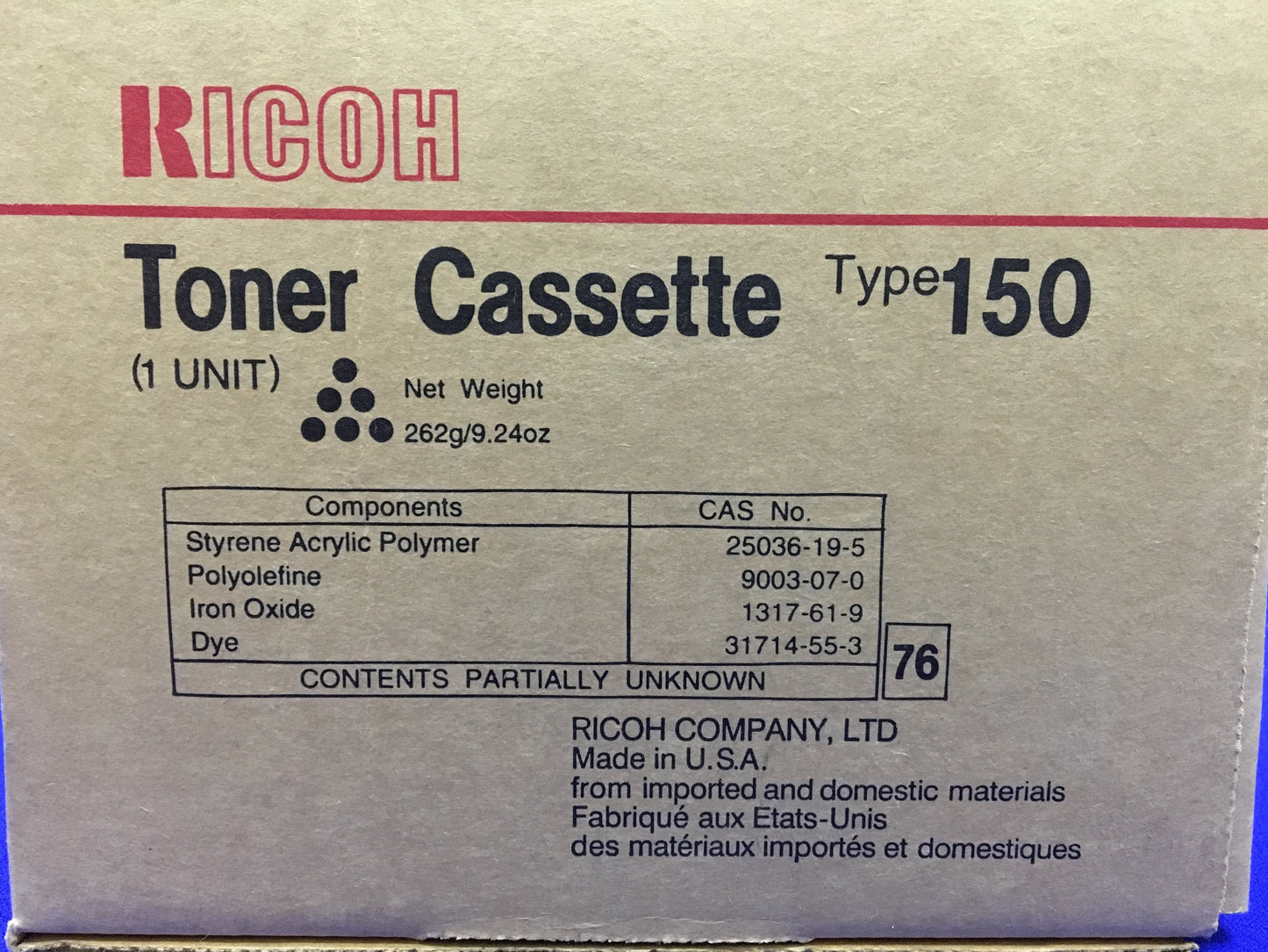 CASSETTE DE TONER RICOH TYPE 150